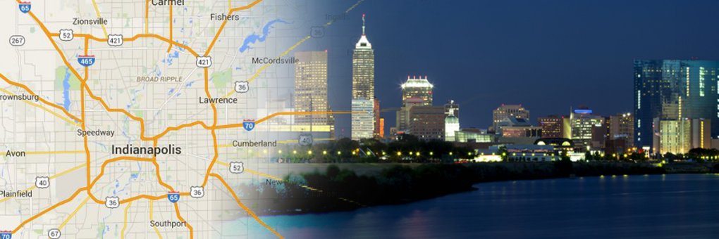 Indianapolis Map with Skyline image