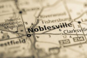 hourly rides in Noblesville Indiana map image