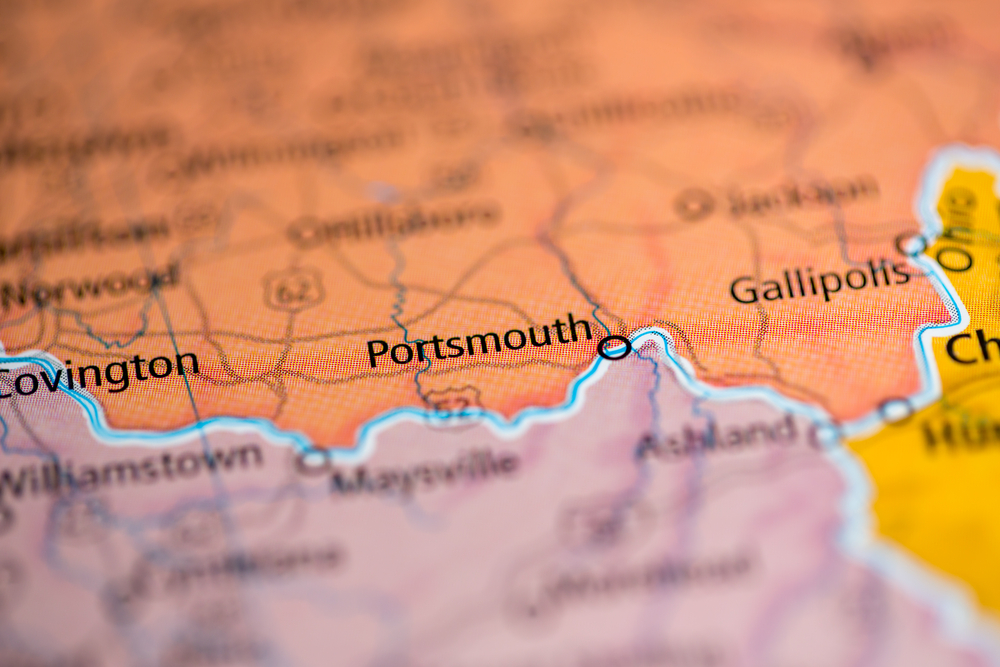 Portsmouth Ohio map image