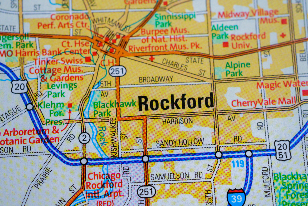 Rockford Illinois on map image